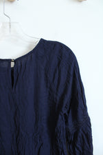 Forever 21 Navy Flutter Sleeve Top | S