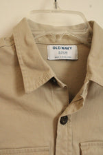 NEW Old Navy Tan Button Down Utility Style Shirt | 14/16