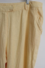 Carlucci Yellow Linen Blend Pants | 20