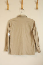 NEW Old Navy Tan Button Down Utility Style Shirt | 14/16