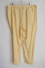 Carlucci Yellow Linen Blend Pants | 20