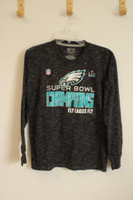NFL Proline Marled Gray Philadelphia Eagles Super Bowl Champions Long sleeve Shirt | Y-LG