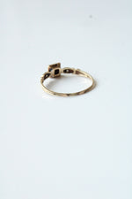 10K Yellow & White Gold Diamond Vintage Ring | Size 7.5