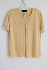 Sag Harbor Yellow Knit Top | L