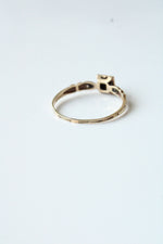 10K Yellow & White Gold Diamond Vintage Ring | Size 7.5