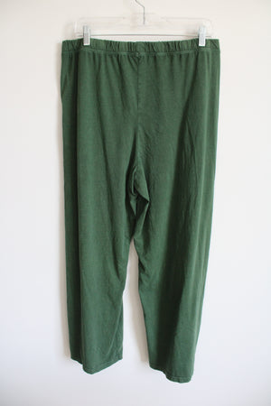 NEW Anthropologie Daily Practice Moss Green Cotton Wide Leg Pant | L