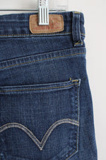Levis Blue Denim Mid Rise Skinny Jeans | 8