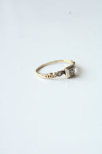 10K Yellow & White Gold Diamond Vintage Ring | Size 7.5