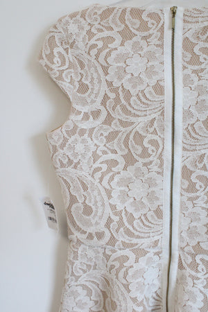 NEW Charlotte Russe Nude & White Lace Dress | S Jubilee Thrift NEW Charlotte Russe Nude & White Lace Dress | S Jubilee Thrift