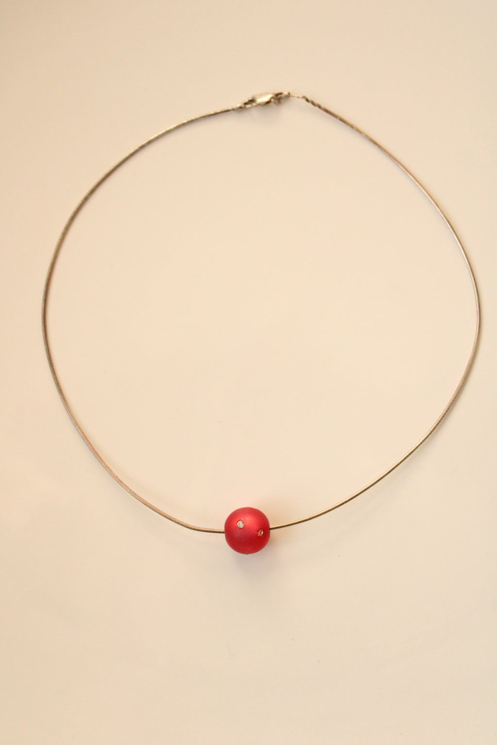 Red Charm Sterling Silver Necklace