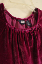 Land's End Purple Velvet Layered LS Dress | XL