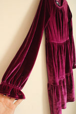Land's End Purple Velvet Layered LS Dress | XL