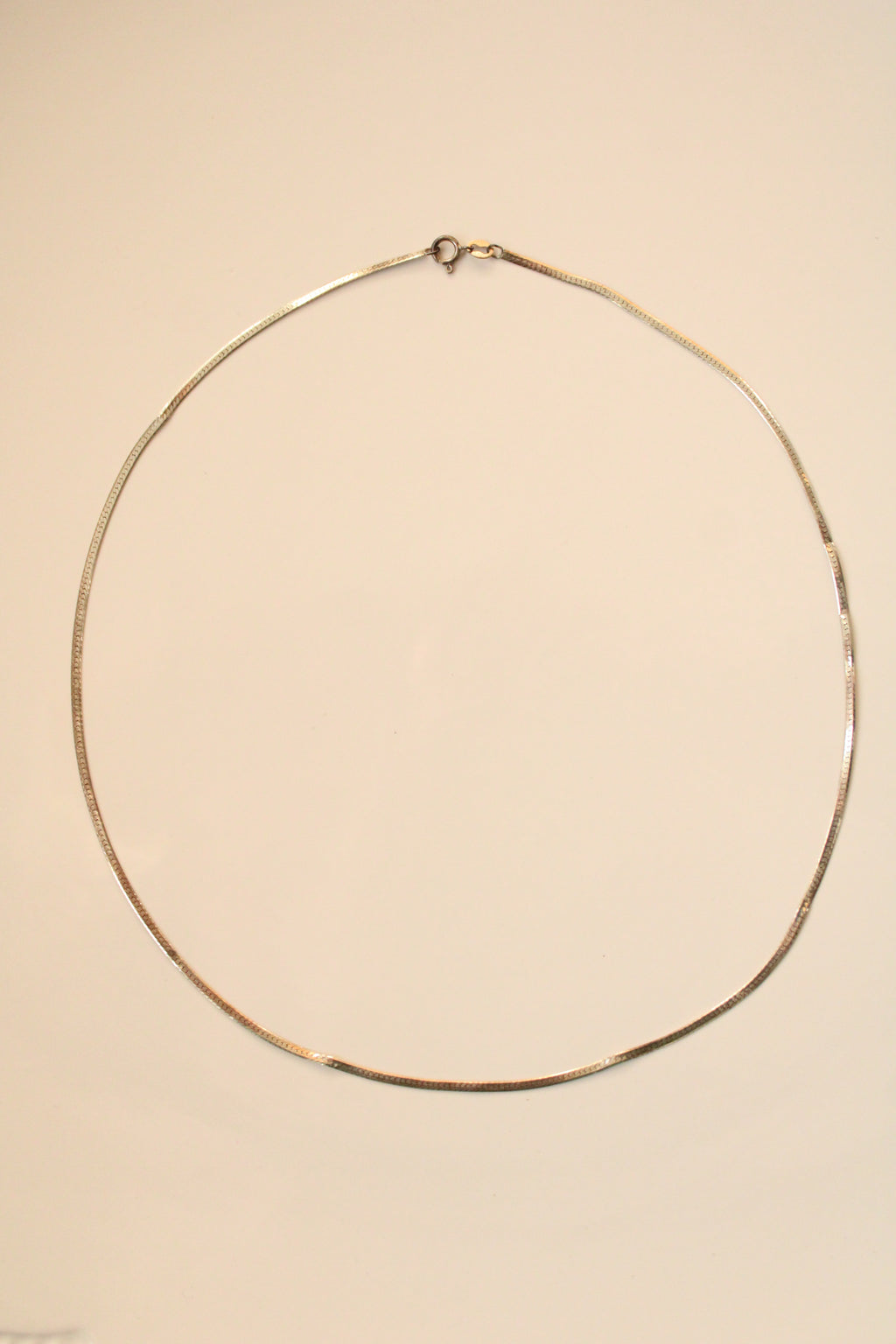 Flat Snake Python Sterling Silver Chain Necklace