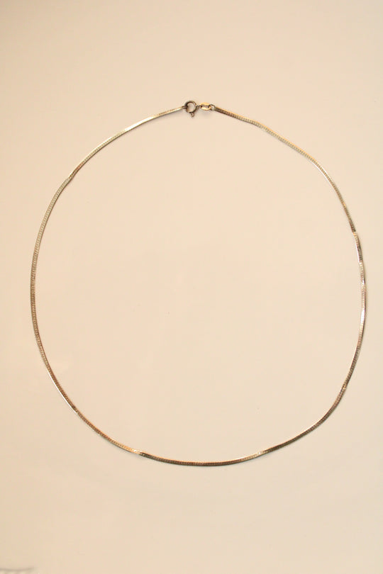 Flat Snake Python Sterling Silver Chain Necklace