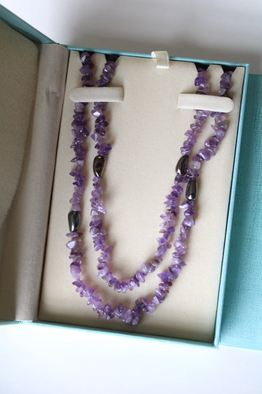 NEW Coldwater Creek Amethyst Chip Beaded Necklace
