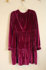 Land's End Purple Velvet Layered LS Dress | XL
