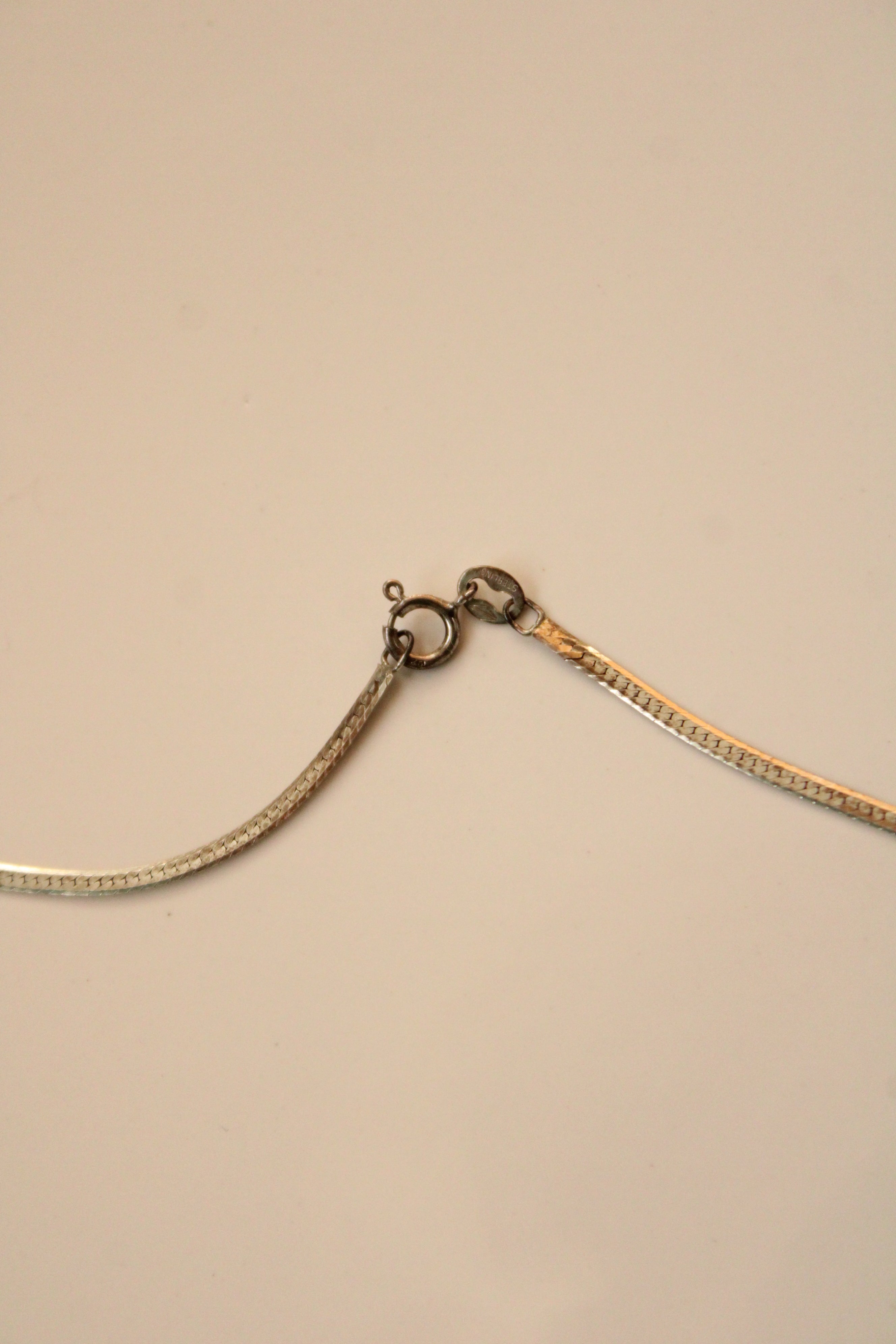 Flat Snake Python Sterling Silver Chain Necklace