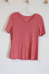 Christopher & Banks Heathered Pink Tee | M