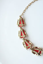 Vintage Charet Art Deco Red 1940's Style Necklace