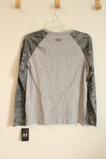 NEW Under Armour Gray LS Logo T-shirt | Y-LG
