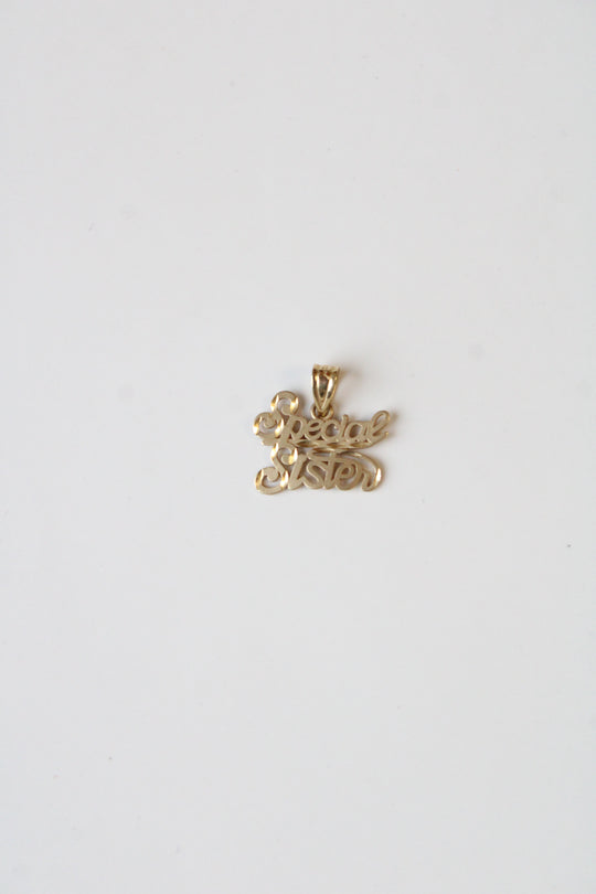 14K Yellow Gold "Special Sister" Necklace Pendant