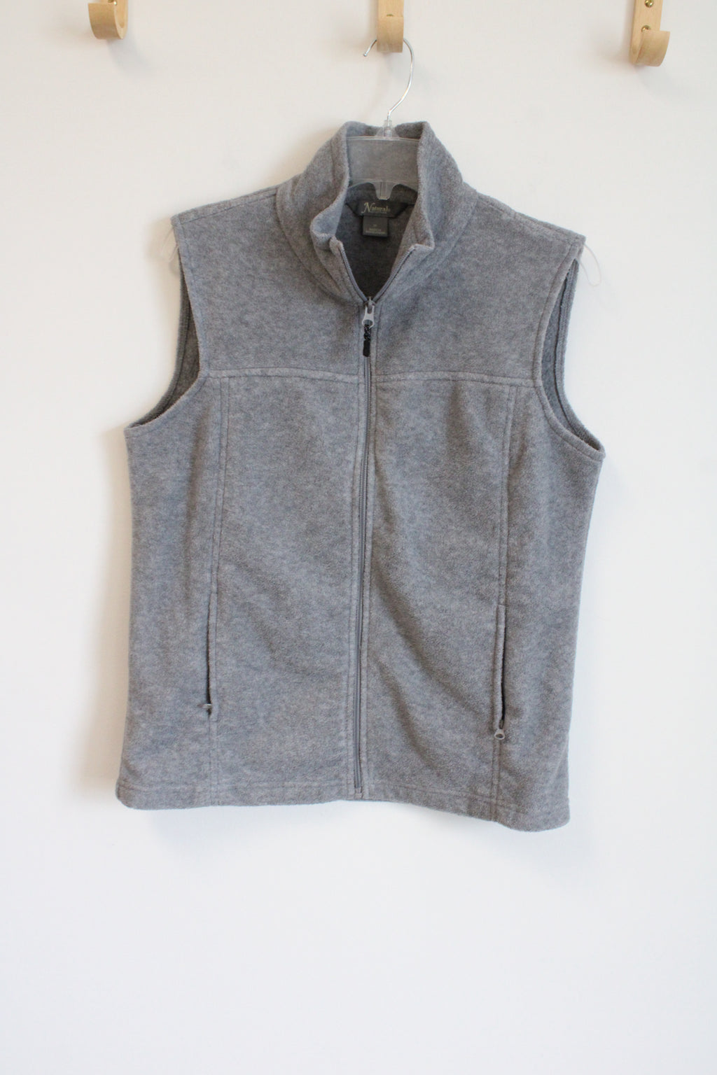 Natural Reflections Gray Fleece Zip Up Vest | M