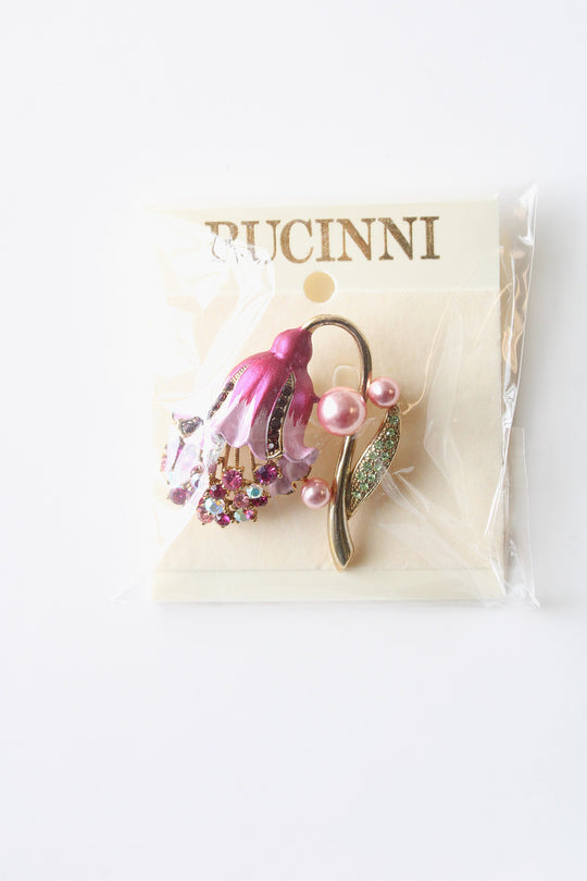 Rucinni Pink Flower Brooch Pin