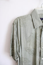 Tommy Green Tropical Print Button Down Shirt | XXXL