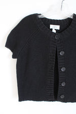 Ann Taylor LOFT Black Shimmer Short Sleeved Cardigan Shrug | M