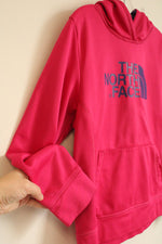 The North Face Pink and Purple Logo Hooded Sweatshirt | 14/16