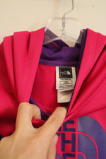 The North Face Pink and Purple Logo Hooded Sweatshirt | 14/16
