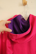 The North Face Pink and Purple Logo Hooded Sweatshirt | 14/16