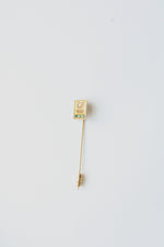 10K Yellow Gold General Foods Emerald Pin