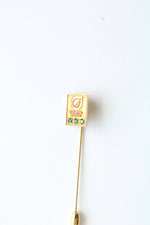 10K Yellow Gold General Foods Emerald Pin