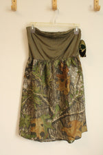 NEW Girls with Guns Army Green with Camo Print Strapless Dress | L
