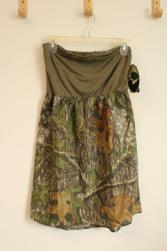 NEW Girls with Guns Army Green with Camo Print Strapless Dress | L