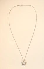 Star Crystal Bezzled Pendant Sterling Silver Necklace