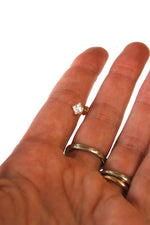 14K Yellow Gold Cubic Zirconia Clear Stone Stud Earrings