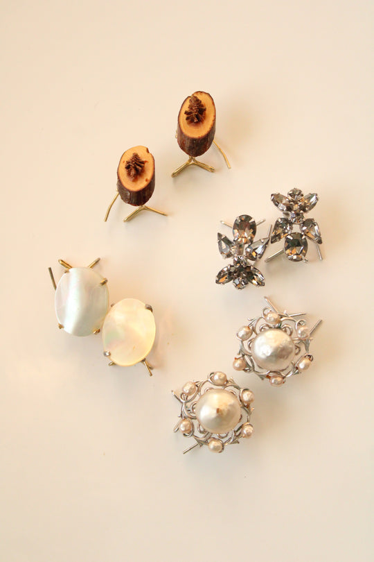 Vintage Judith McCann Wingback Earrings | Set Of 4