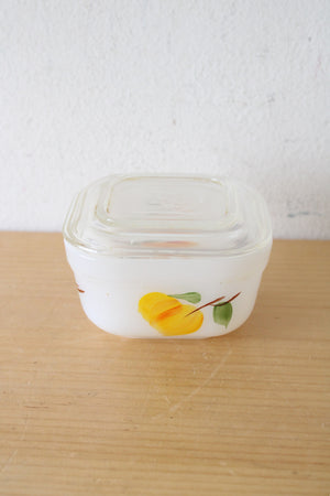 Vintage Fire King Gay Fad Hand Painted Fruit Refrigerator Dish Container
