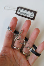 NEW Bonn Bons By Lori Bonn Black Leather Toggle Bracelet