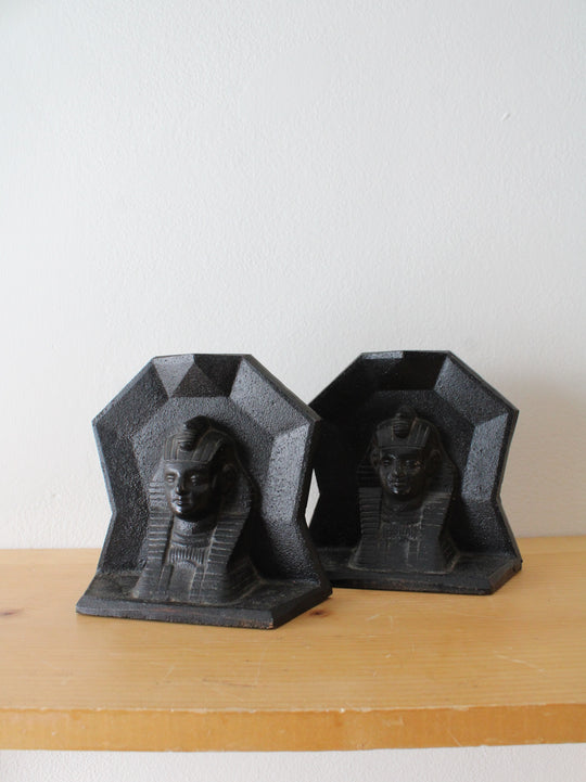 Egyptian Sphinx Cast Iron Bookends | Set Of 2
