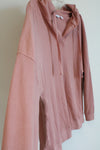 Calvin Klein Jeans Dusty Pink Waffle Knit Slouchy Hoodie | 2X