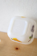 Vintage Fire King Gay Fad Hand Painted Fruit Refrigerator Dish Container