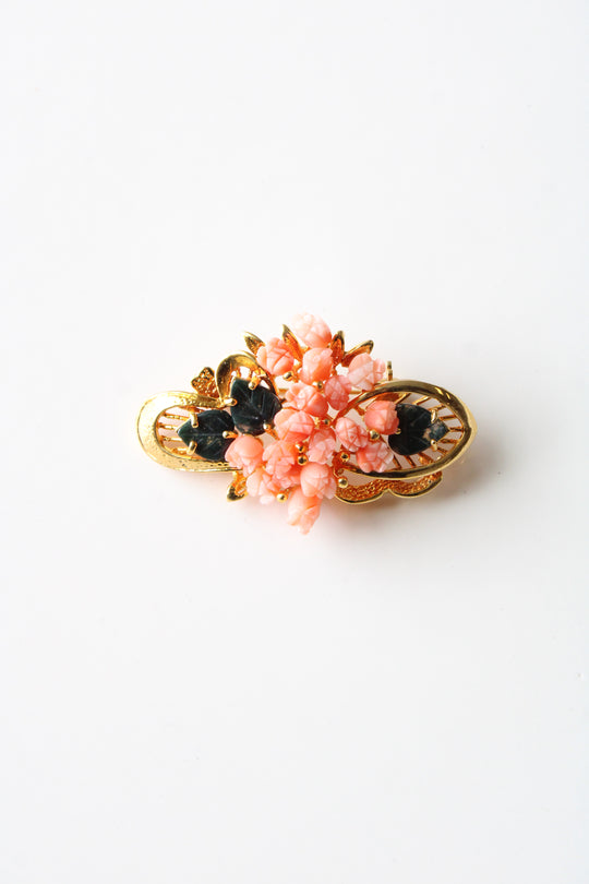 Vintage Art Deco Gold Tone Floral Pins