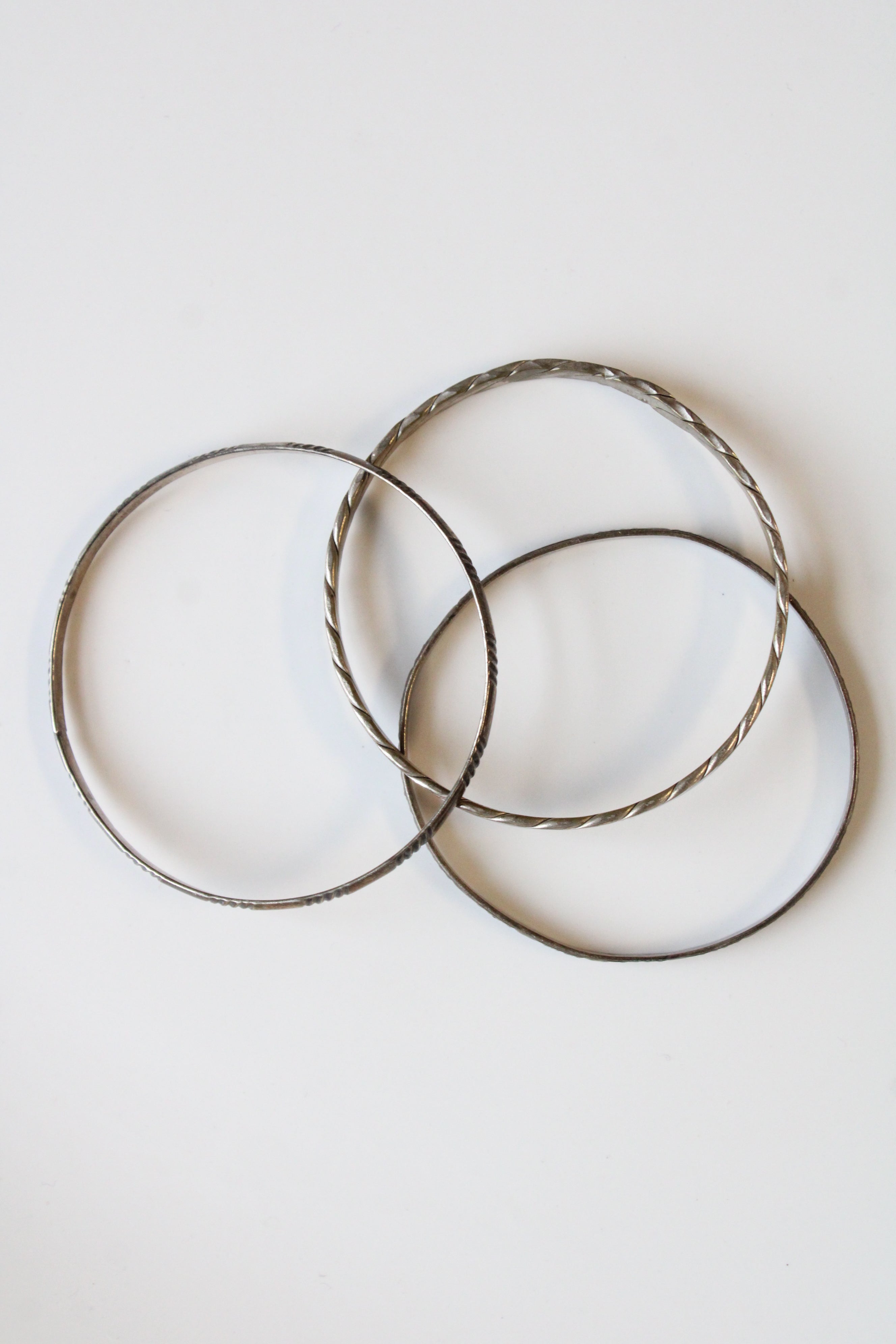Sterling Silver Bangle Bracelets | Set Of 3