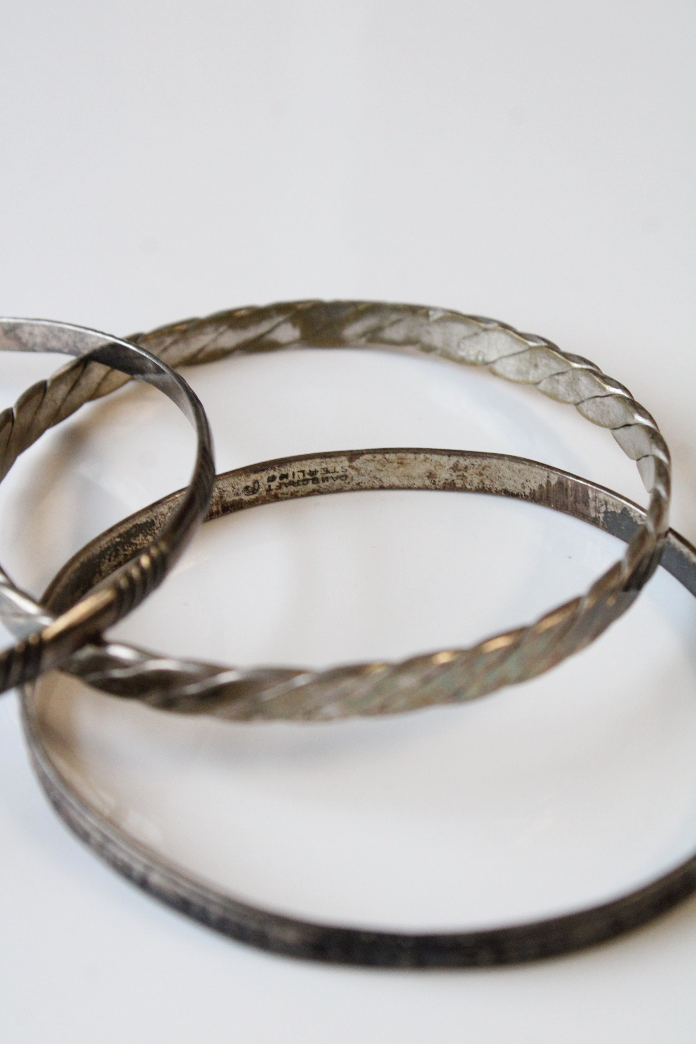 Sterling Silver Bangle Bracelets | Set Of 3