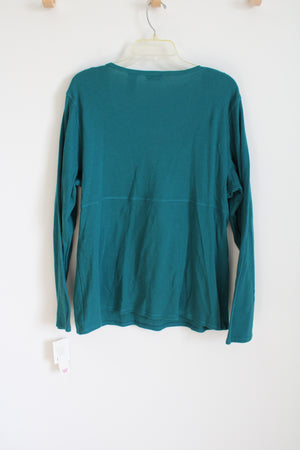 Liz & Co. Teal Long Sleeved Shirt | 3X