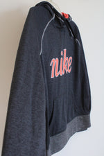 Nike Fleece Lined Orange Logo Hoodie | L