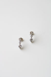 Sterling Silver Clear Stone Stud Earrings